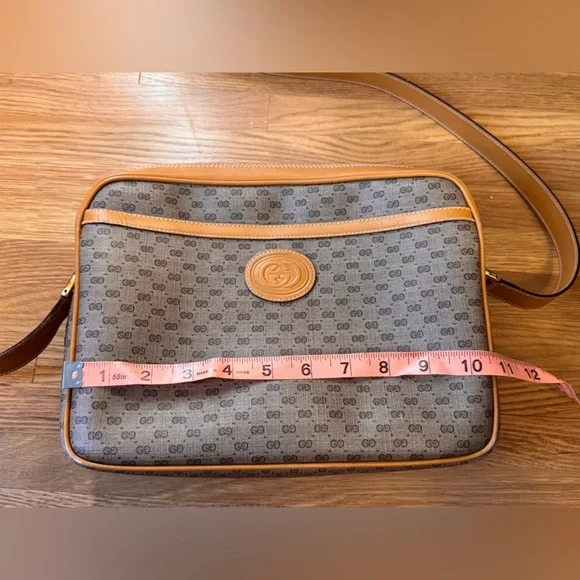 80s Vintage Gucci African Mignon Brown Micro GG Crossbody Bag - Picture 6 of 16